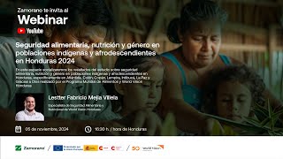 Webinar  Seguridad alimentaria nutrición y género en poblaciones indígenas y afrodescendientes [upl. by Ericksen]