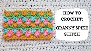 How To Crochet Granny Spike Stitch  Tutorial DIY Beginner CrochetUnique Crochet StitchHow To ✨ [upl. by Halyahs]