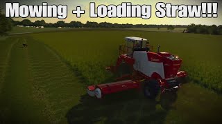 Alma Missouri Solo Episode 5 Mowing  Loading Straw amp Storing Bales FS22 PS5 [upl. by Remde]