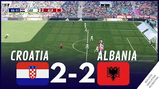 EURO 2024 Croatia 🇭🇷 22 🇦🇱 Albania Match Highligths Videogame Simulation amp Recreation [upl. by Kasey308]