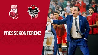 Pressekonferenz Brose Bamberg vs JobStairs GIESSEN 46ers 8987 [upl. by Aisela]