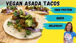 Yummy Vegan Asada Taco Recipe  Mouthwatering Meatless Taco Recipe [upl. by Ausoj618]