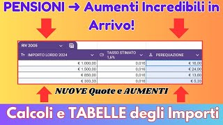 PENSIONI ➜ Aumenti Incredibili in Arrivo 💰Calcoli e TABELLE degli Importi INPS [upl. by Gitel484]