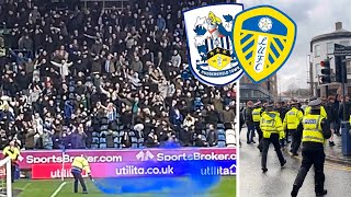 TROUBLE FLARES AT HUDDERSFIELD 11 LEEDSPUNCHESPYROPASSION amp POLICE [upl. by Lanuk]