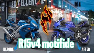 r15 v4 blue colour modified  r15v4 modified  r15 full modified  r15 motifide rider  r15 v4 [upl. by Aydin]