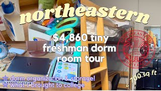 4860 Northeastern dorm room tour amp closet organizationcheapest freshman dorm small college dorm [upl. by Yruama373]