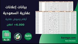 بيانات الاعلانات العقارية السعودية  Barmga [upl. by Ecyoj547]