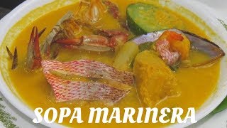 SOPA MARINERA HONDUREÑA ESTILO COCINA Y PALADAR [upl. by Huskey]