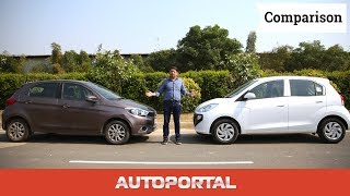 2018 Hyundai Santro vs Tata Tiago Comparison Review  Autoportal [upl. by Byrn194]