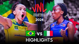 🇧🇷 BRAZIL vs ITALY 🇮🇹  Highlights  Womens VNL 2024 [upl. by Assertal]