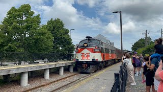 New Haven Railroad 2011 leads the Cape Cod Central Railroad Excursion train into HyannisMA [upl. by Effy]