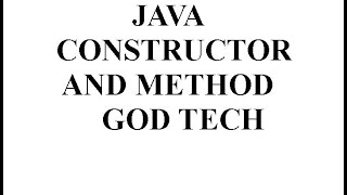 JAVA CONSTRUCTOR AND METHOD [upl. by Danella994]