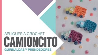 CAMIONCITO APLIQUE a Crochet 🚙 Ideal apliques para ropa guirnaldas e imanes 🚙 [upl. by Froma]