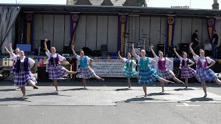 Scottish Highland dancing display to Highland Cathedral during 2023 Stonehaven Feein’ Market [upl. by Anilek]