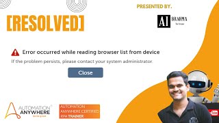 RESOLVED How to fix error occurred while reading browser list from device [upl. by Laroc851]