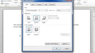 Align a Table on a Page  Word 2010 [upl. by Etnuahs]