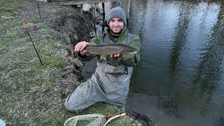 Local trout stream fishing on opening day 2024 Slow start ended on a high note [upl. by Ahselat]