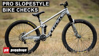 3 Pro Slopestyle Bike Checks From Crankworx BC 2021  Pro Bike Check [upl. by Assirehs]