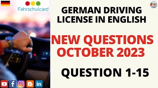 German Driving License in English NEW QUESTIONS from October 2023NEW QUESTIONS Question 0115 [upl. by Aicetel]