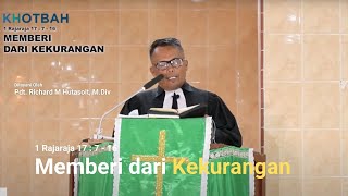 Memberi dari kekurangan 1 Raja Raja 17  7  16  IBADAH ONLINE NTV [upl. by Adnavoj]