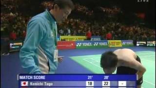 69 Demifinale SH  Bao Chunlai vs Kenichi Tago All England 2010 [upl. by Gorey]