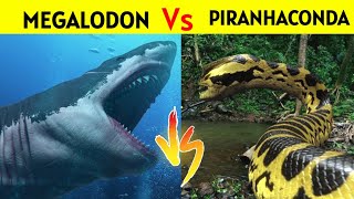 MEGALODON vs PIRANHACONDA  क्या Hybrid Snake मार पायेगा Sea Monster को [upl. by Anirol47]