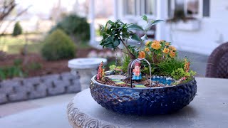 Fun Colorful Miniature Garden with DIY Pond 💦🌿🌈 Garden Answer [upl. by Matthaeus]