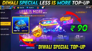 Diwali Event Special Less Is More Event 😮🥳 Free Fire New Event  Ff New Event New Event Free Fire [upl. by Wehttam]