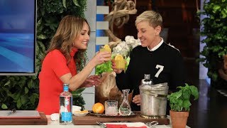 Giada De Laurentiis Teaches Ellen Italian Words While Cooking Up Italian Food [upl. by Mot]