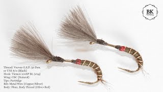 Tying quotJOUDOVKAquot  Shuttlecock Midge Emerger  Buzzer Chironomid Blae Black Dry Flies by BK [upl. by Giffer]