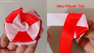 Ribbon flowers  How to make ribbon flowers  Cloth Flower making  Ribbon flower how to make [upl. by Victoria]