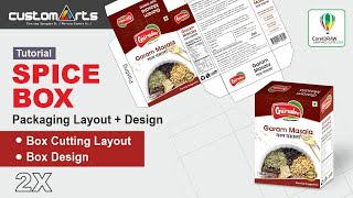 Complete Box Packaging Tutorial in CorelDraw  How to Make Spices Box Design amp Dieline Layout [upl. by Hcab747]