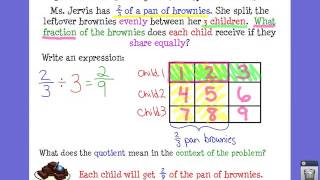 SLT 19  Area Models Dividing Fractions by Whole Numbers Video [upl. by Minna]