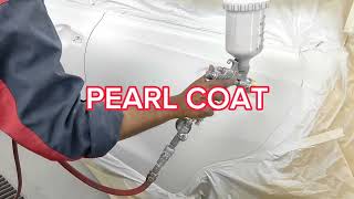 Pearl white paint jobbaleno pearl white color painthow to apply pearl colorthree coat paint job [upl. by Jemine736]