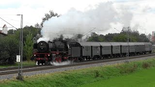 125 Jahre Bahnhof Puchheim Dampfzug mit 001 180 Bundesbahn Bus SETRA BR111 mit Dosto und mehr [upl. by Odrarebe401]