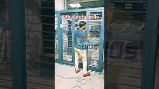 easy sliding door with safety grills safetydoor slidingglassdoors slidingdoor [upl. by Leummas]