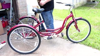 How To Assemble a Schwinn Meridian Adult 3 Wheel Trike Part 1 [upl. by Ruyam394]