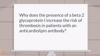 Why does Beta 2 glycoprotein I increase thrombosis in patients with anticardiolipin antibody [upl. by Nnyleve249]