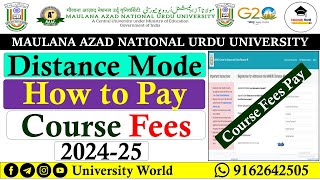 How To Pay Distance Course Admission Fees 2024  Diploma BA BSC BCOM MA  UniversityWorld [upl. by Cheadle]