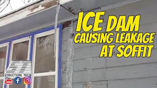 Ice dam causing leakage at soffit [upl. by Sibylle]