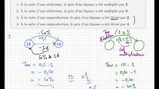 Taux dévolution et pourcentage avec le double le triple la moitié • Collège Seconde STMG • Maths [upl. by Oidale]