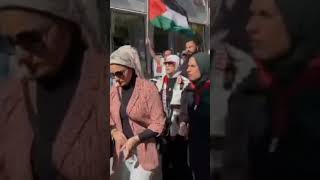 A massive proPalestine march is taking place in the Swedish city of Uppsala [upl. by Farr59]