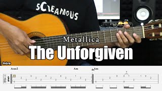 The Unforgiven  Metallica  Fingerstyle Guitar Tutorial  TAB amp Lyrics [upl. by Aral]