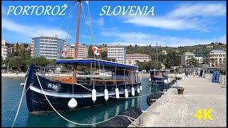 PORTOROŽ  SLOVENIA  Walking Tour  4K [upl. by Torray]