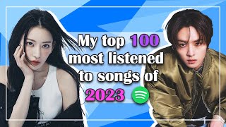 My Top 100 Most Listened to Songs of 2023 [upl. by Enylodnewg680]