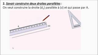 Niveau 6ème  G6  B  Construction de droites parallèles [upl. by Atnoled880]