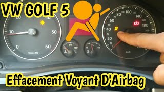 Effacement voyant AirBag VW GOLF 5 [upl. by Nuahs]