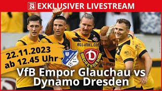 LIVE VfB Empor Glauchau – Dynamo Dresden  Sachsenpokal  Achtelfinale [upl. by Aneekal141]