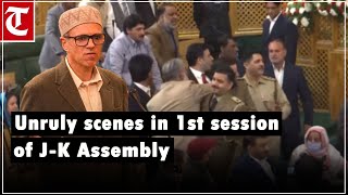 Unruly scenes in first session of JK Assembly over Article 370 [upl. by Alrats24]