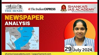 Newspaper Analysis  29th July 2024  UPSC Current Affairs  Shankar IAS Academy [upl. by Deloris]